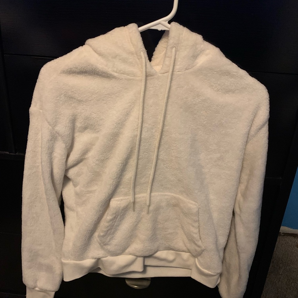 White Fluffy Hoodie